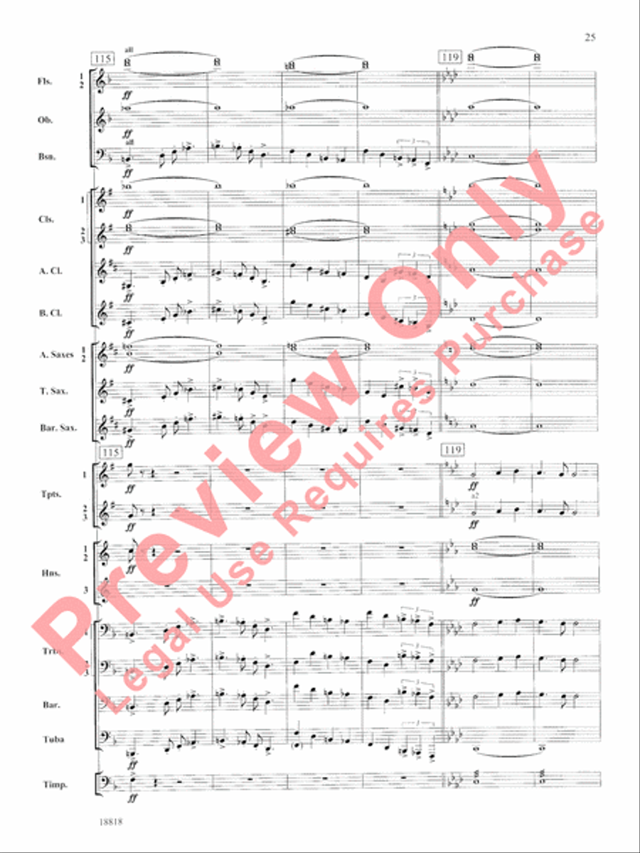 Symphony No. 9 New World, Finale Concert Band scores gallery preview page 26