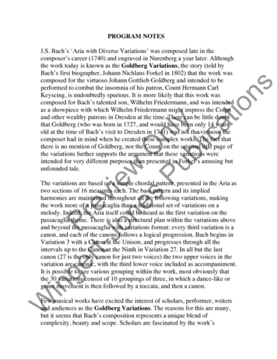 Goldberg Variations (Score) Concert Band scores gallery preview page 3