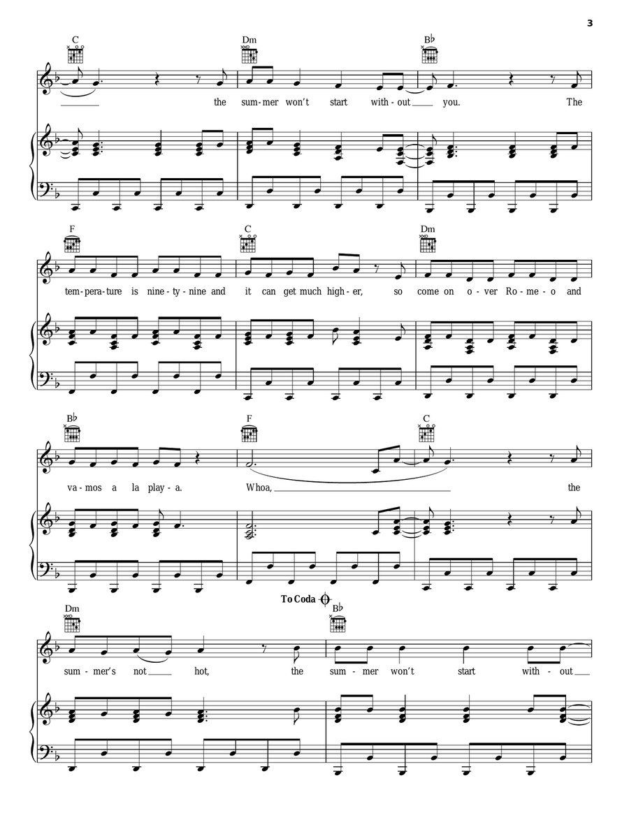 Summer's Not Hot Summer's Not Hot Piano, Vocal, Guitar scores gallery preview page 3