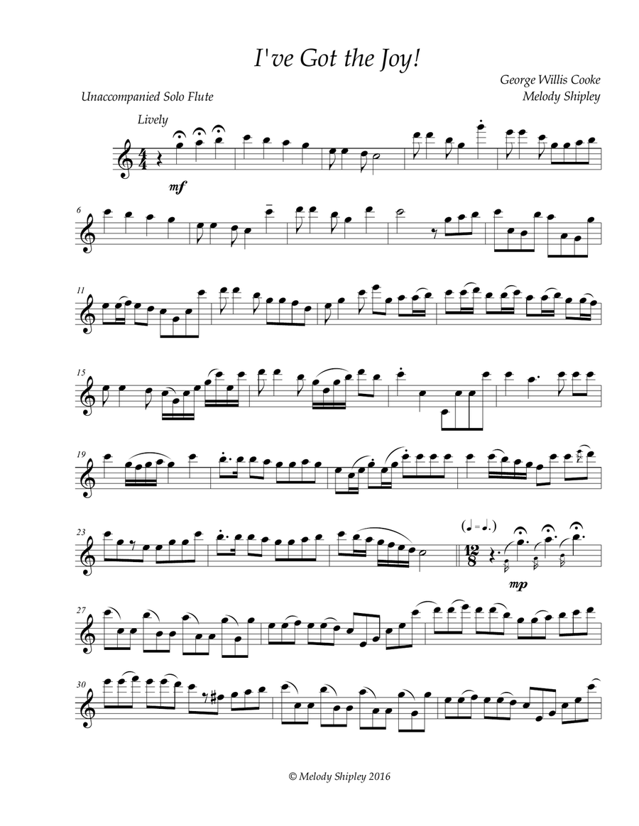 I've Got the Joy! Flute Solo scores gallery preview page 1