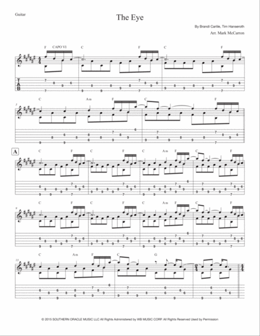 The Eye Guitar Tablature scores gallery preview page 1