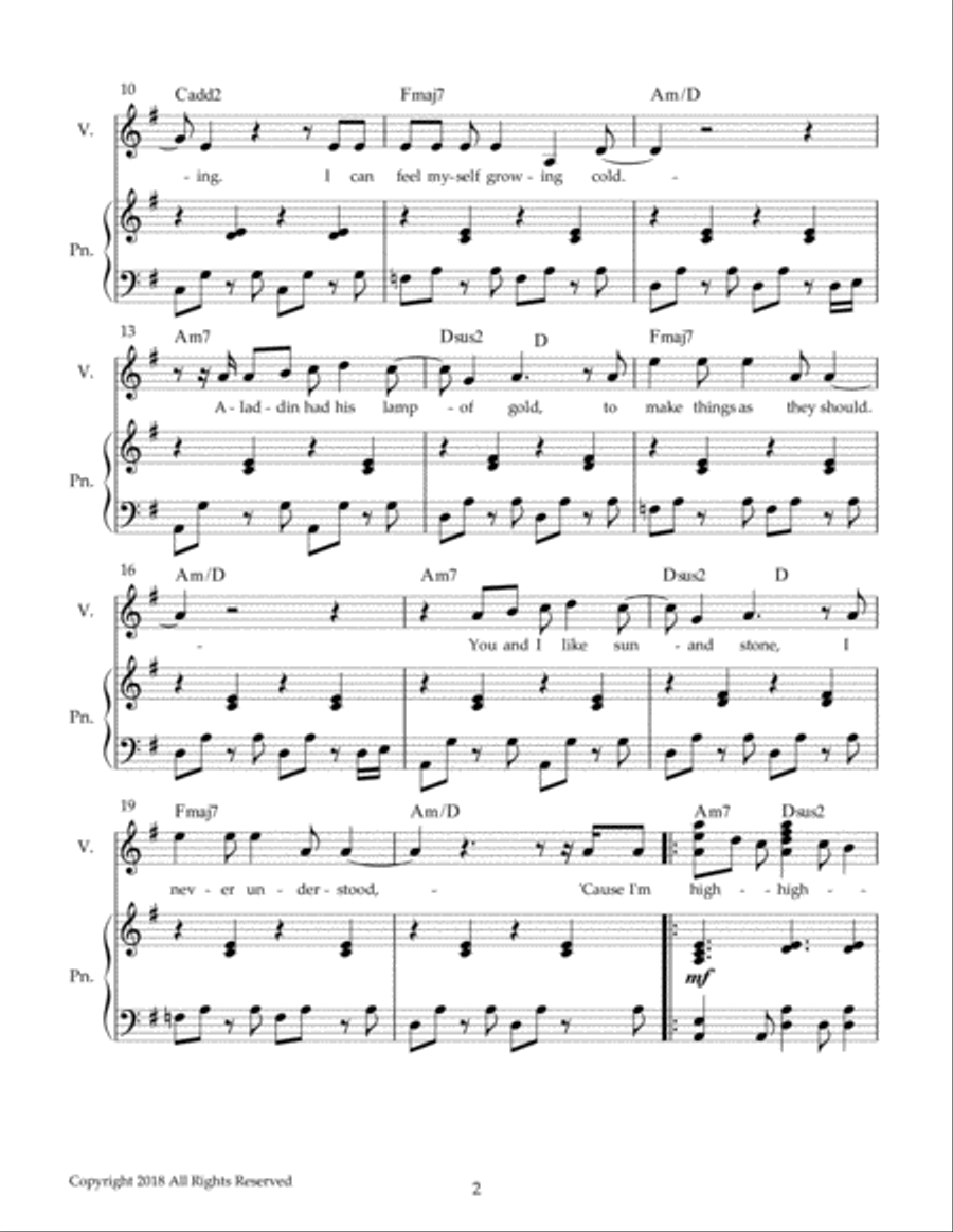 High Over You PVG Voice scores gallery preview page 2