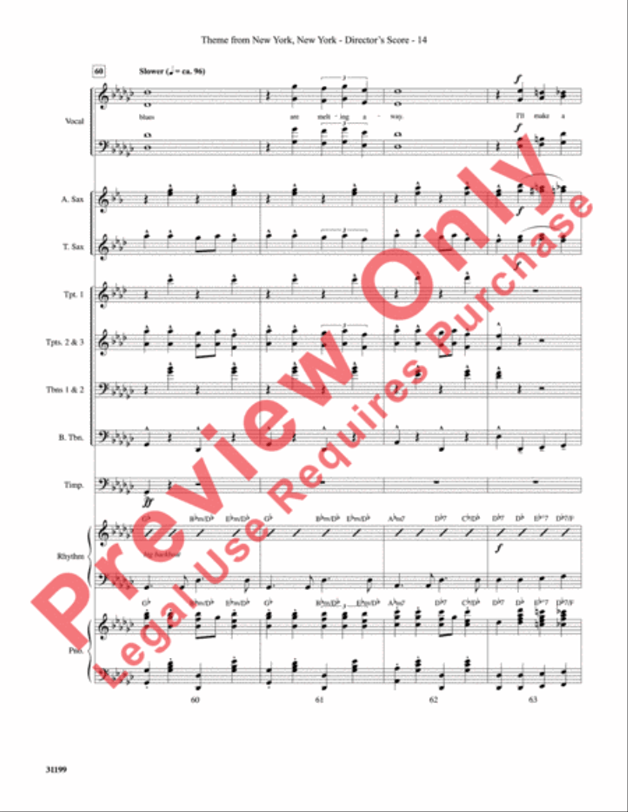Theme from New York, New York Choir scores gallery preview page 15