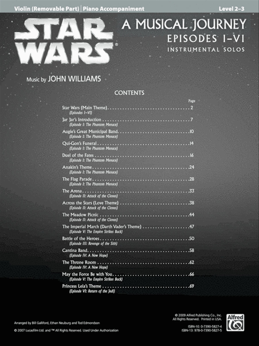 Star Wars I-VI Instrumental Solos - Violin image number null