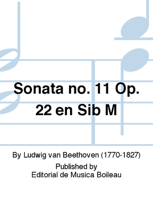 Book cover for Sonata no. 11 Op. 22 en Sib M