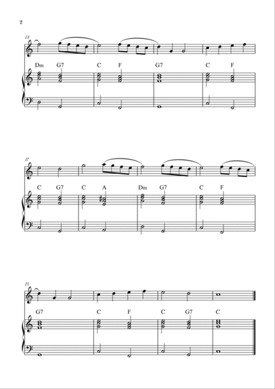 Angels We Have Heard on High | Christmas song | flute | easy beginner | Chords Flute Solo scores gallery preview page 2