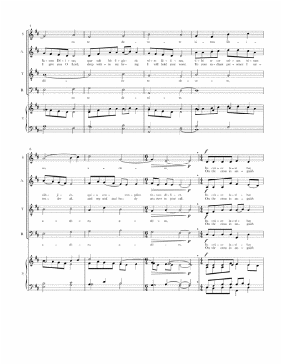 Adoro Te Devote 4-Part scores gallery preview page 3