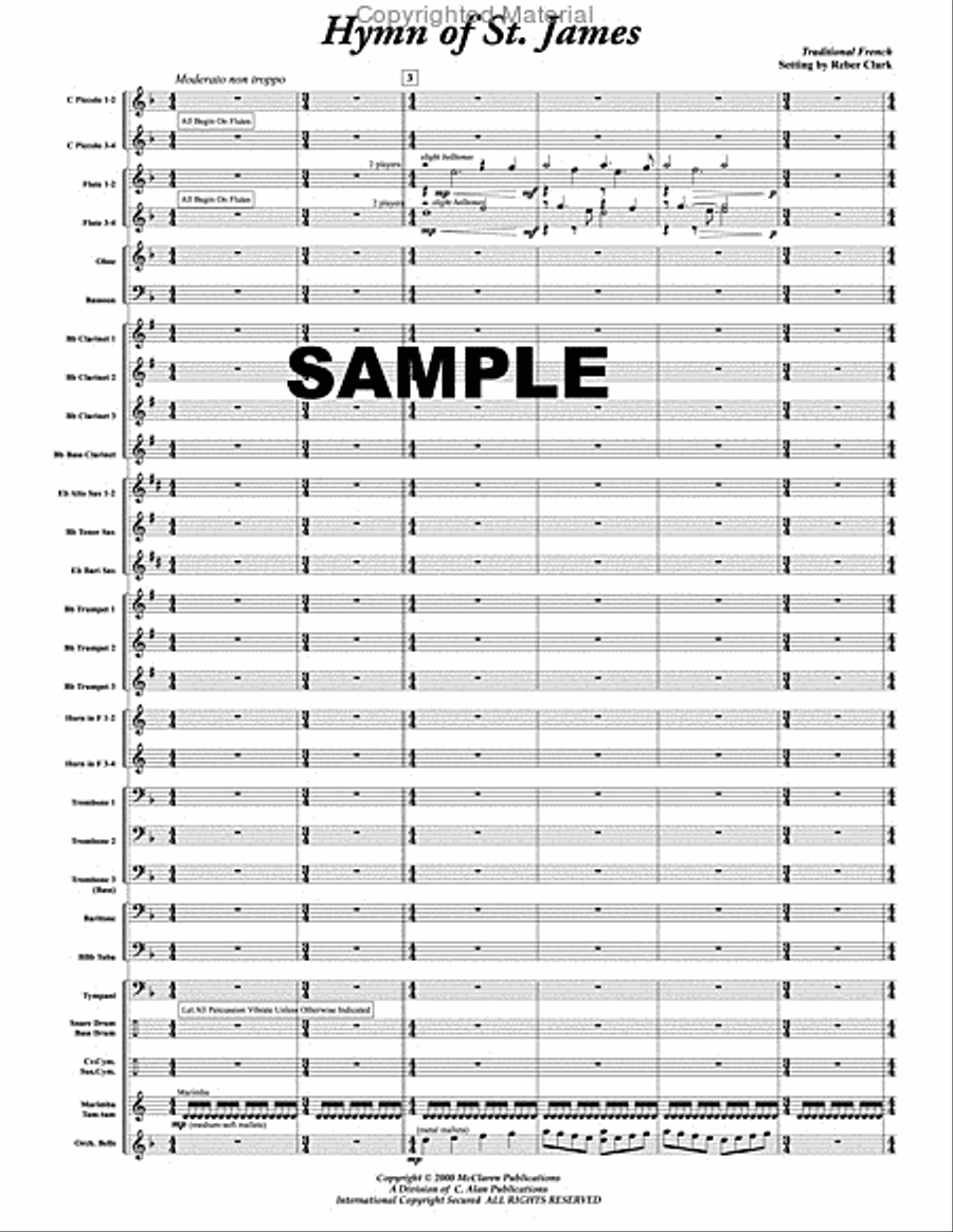 Hymn of St. James Concert Band scores gallery preview page 2