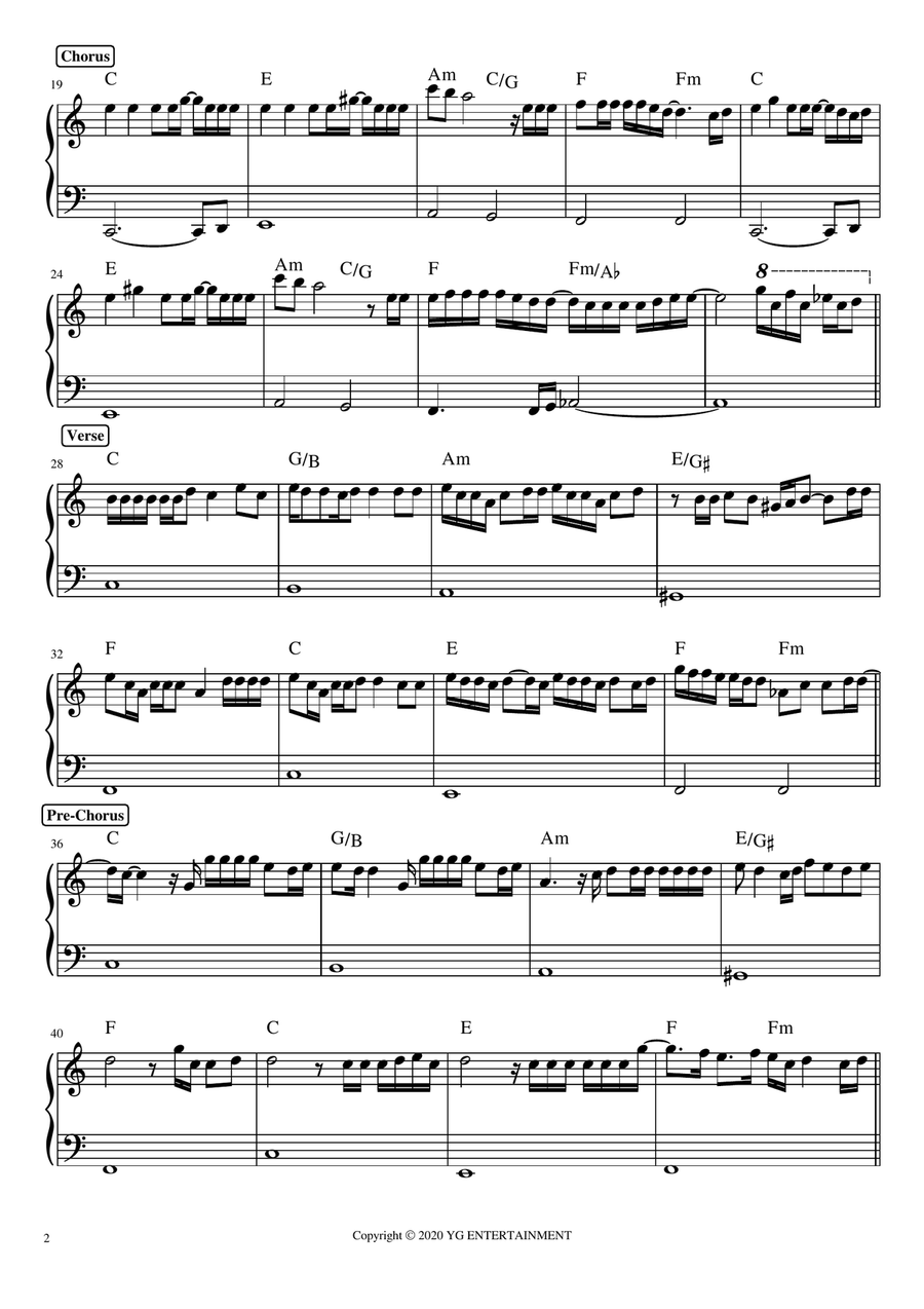 Eyes Nose Lips Easy Piano scores gallery preview page 2