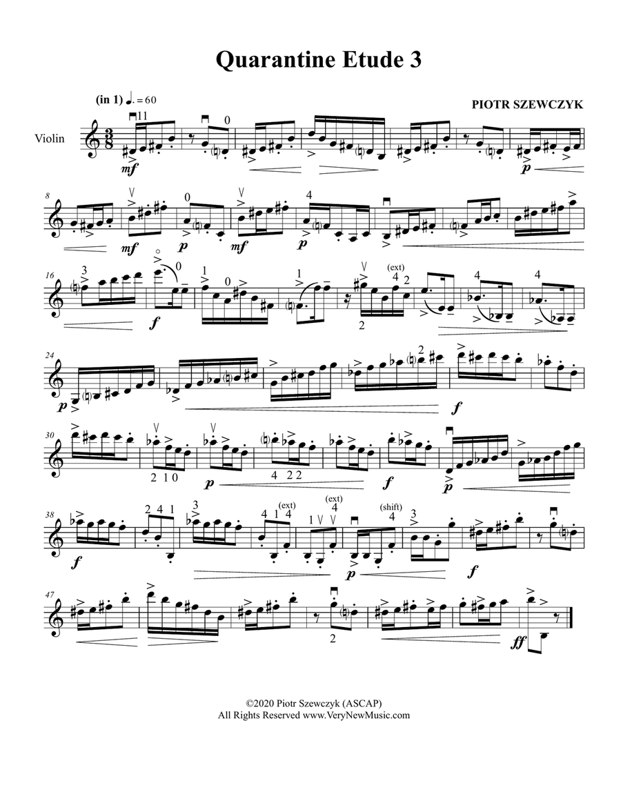 Quarantine Etudes for Violin Violin Solo scores gallery preview page 5