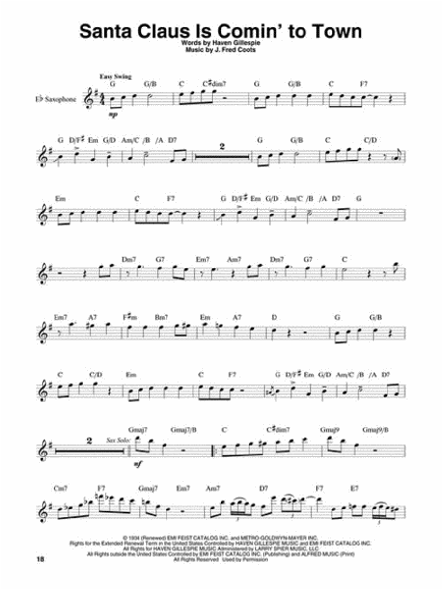 Christmas Saxophone Solo scores gallery preview page 3