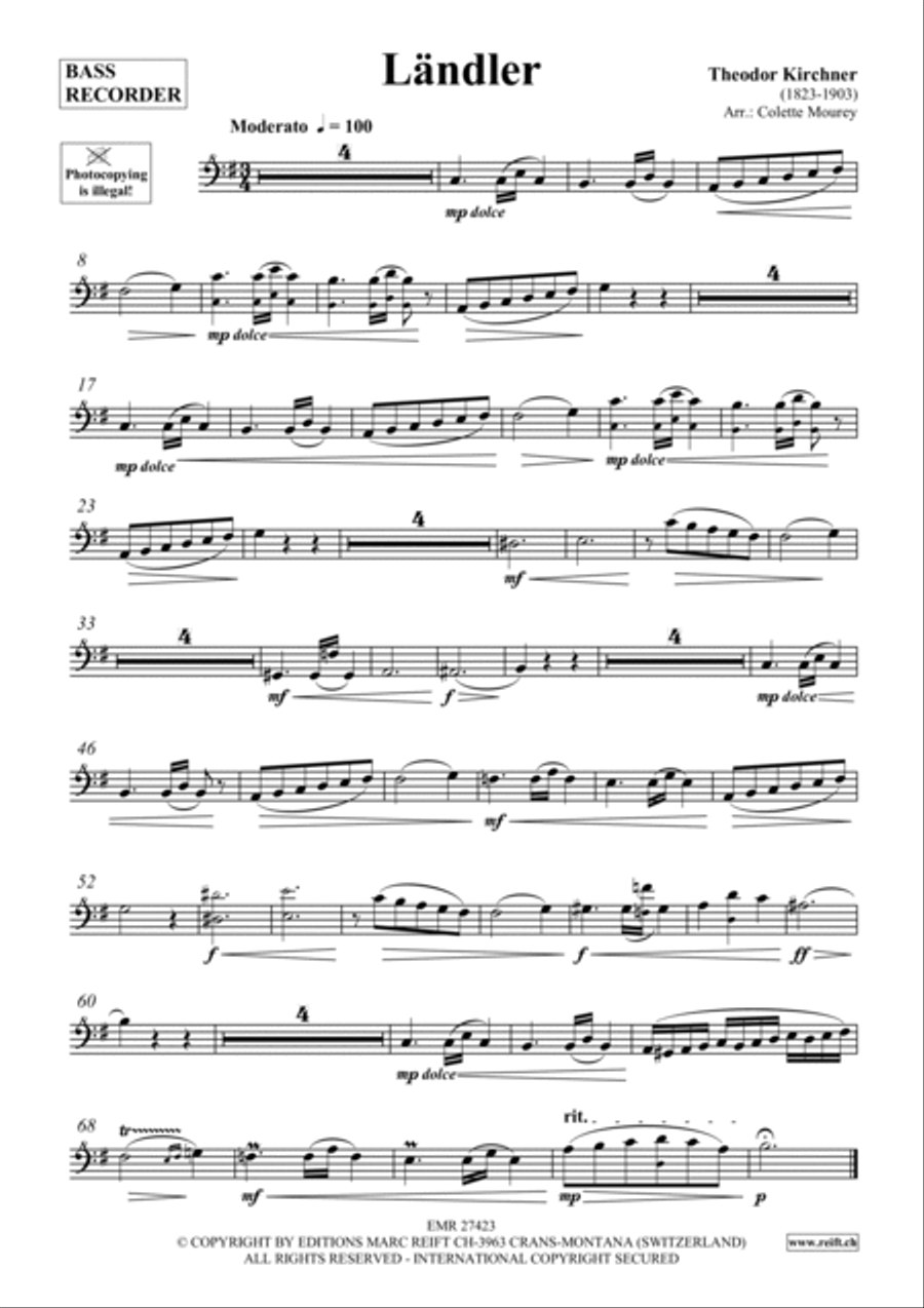Landler Bass Recorder scores gallery preview page 2