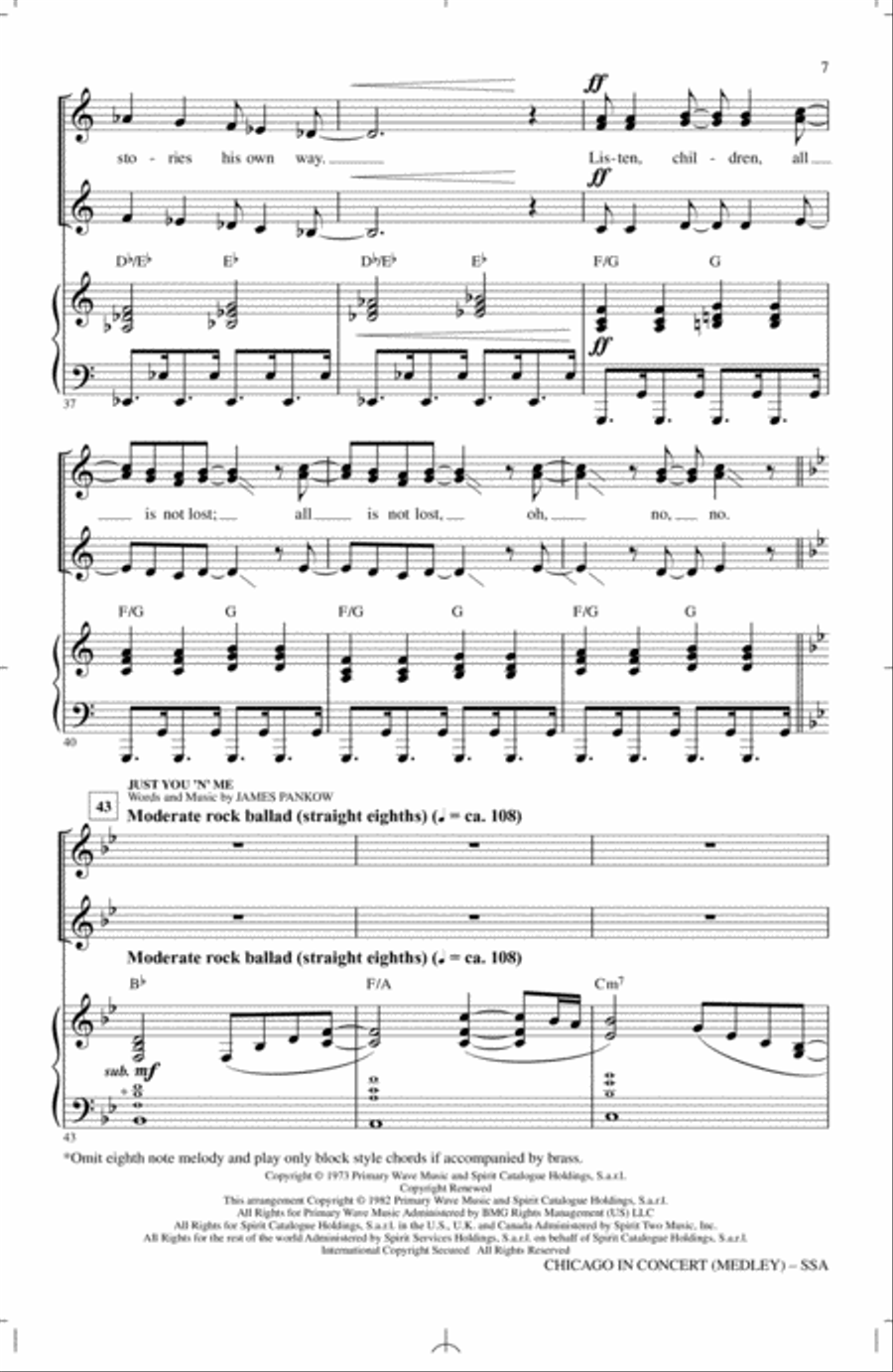 Chicago In Concert (Medley) SSA scores gallery preview page 6