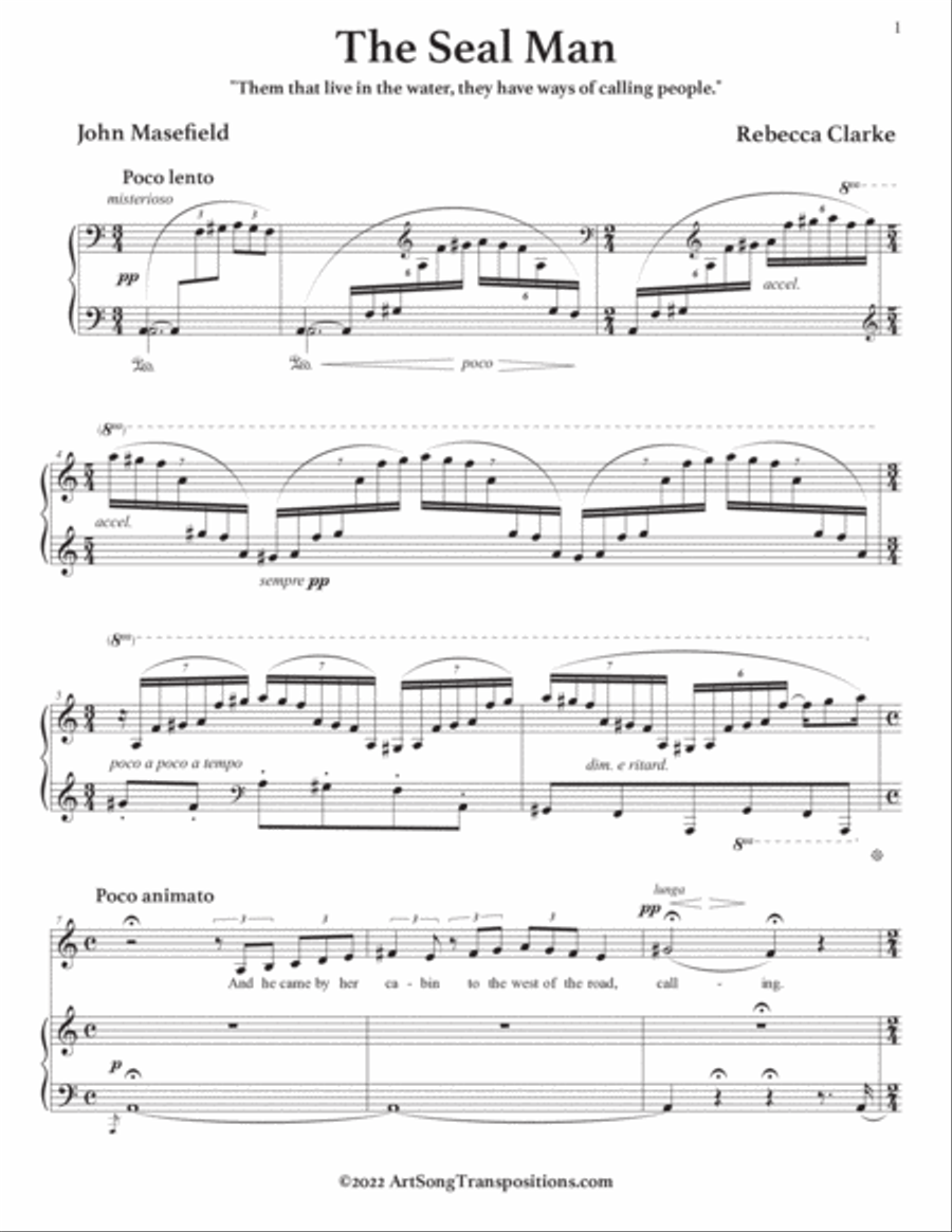 CLARKE: The Seal man (transposed down a minor third) Voice scores gallery preview page 2