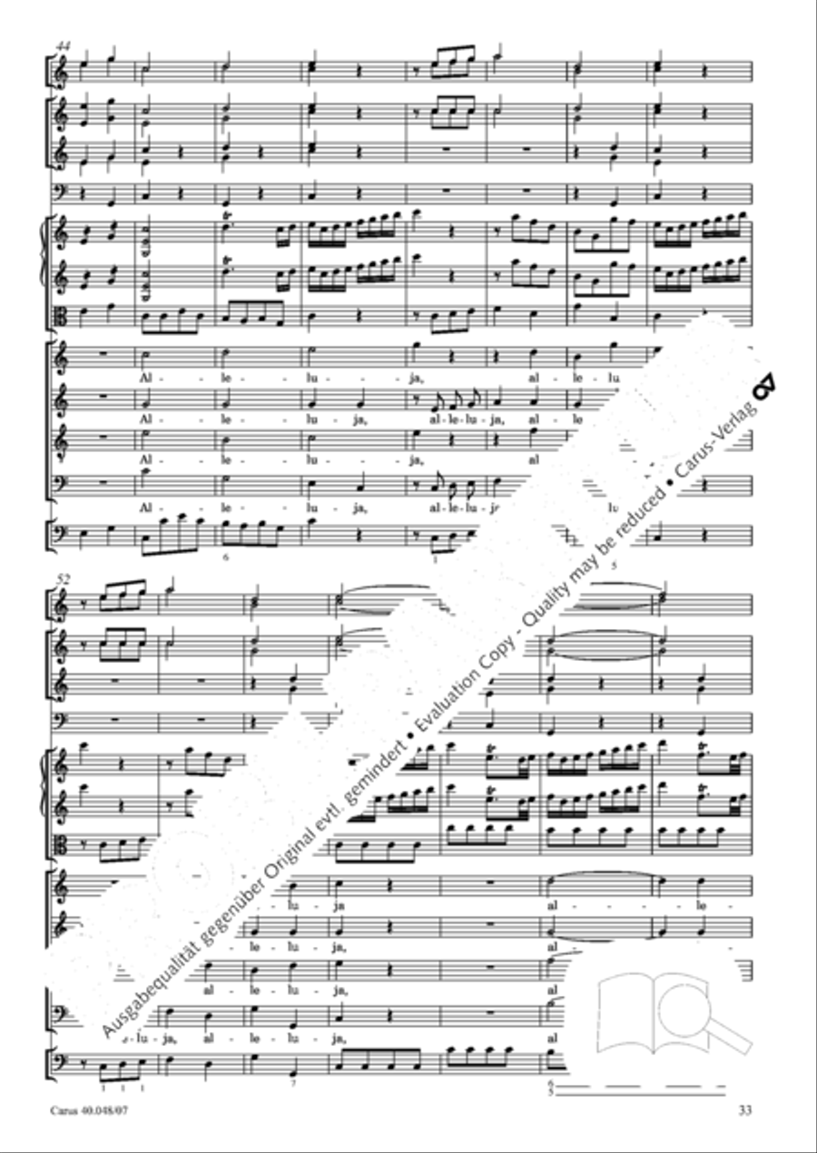 Regina coeli in B-Flat Major, K. 127 4-Part scores gallery preview page 34