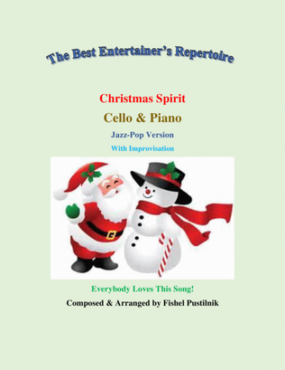 Book cover for "Christmas Spirit" for Cello and Piano (with Improvisation)-Video