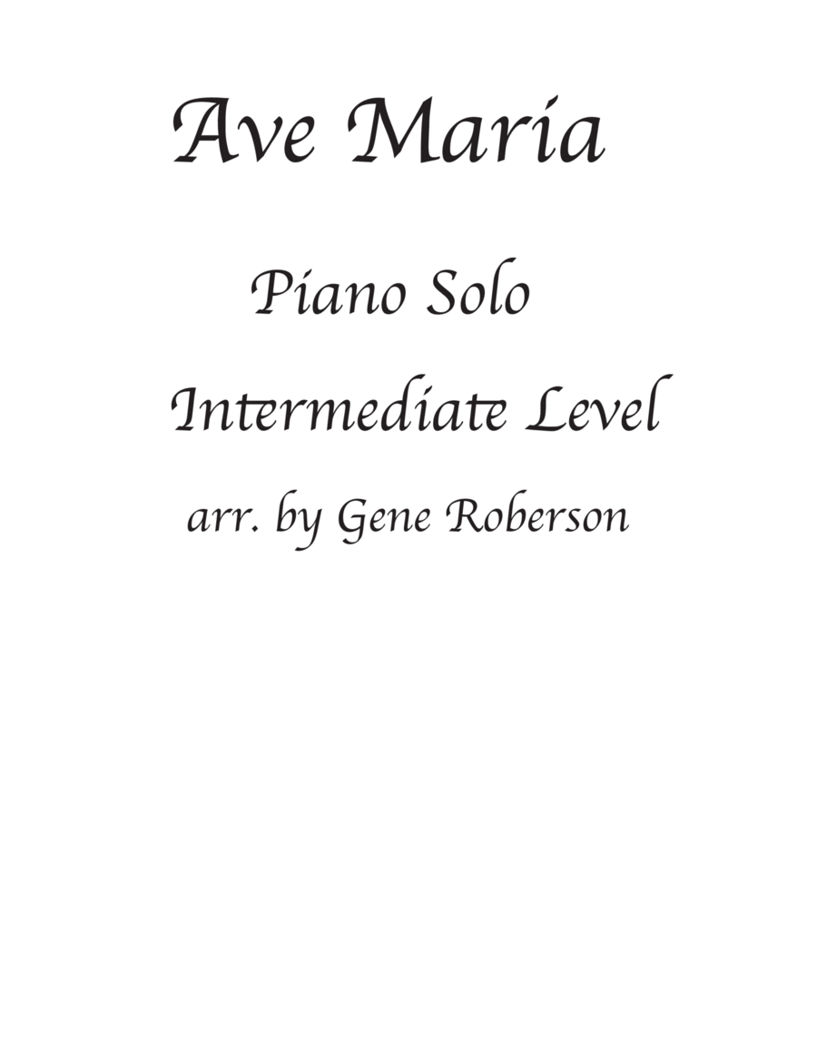 Ave Maria. Piano Solo Gounod