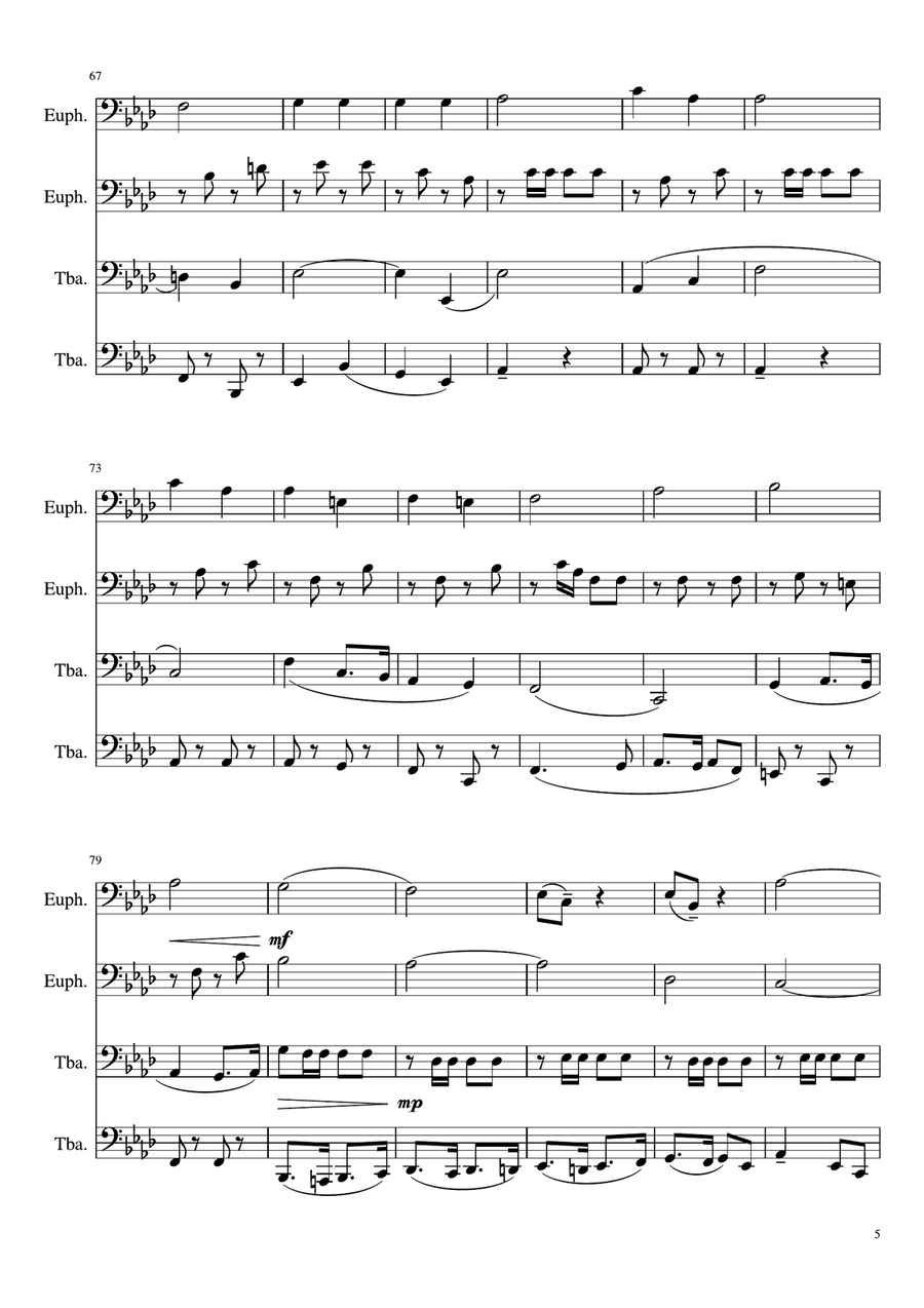 The Fairest of the Fair March Brass Quartet scores gallery preview page 5