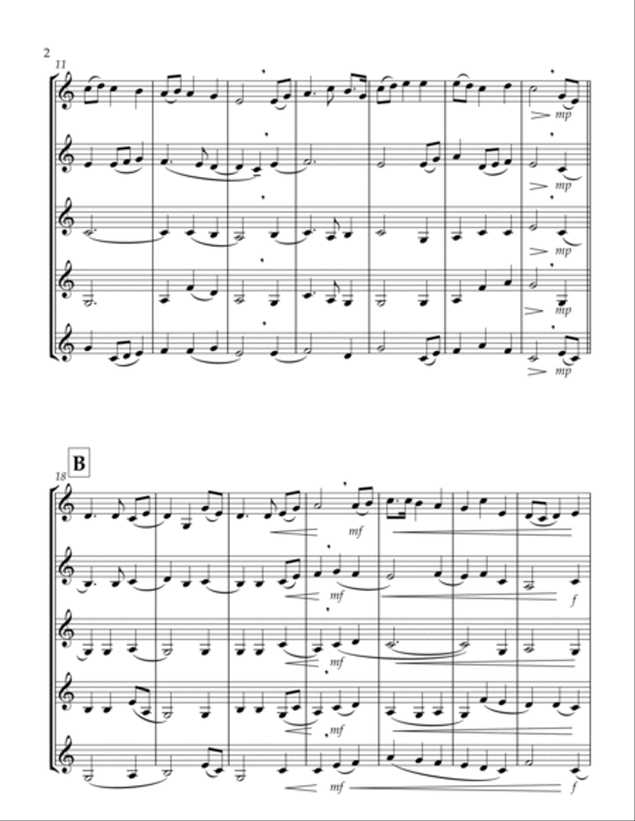 O God, Beyond All Praising (Thaxted) (Bb) (Trumpet Quintet) Brass Ensemble scores gallery preview page 2