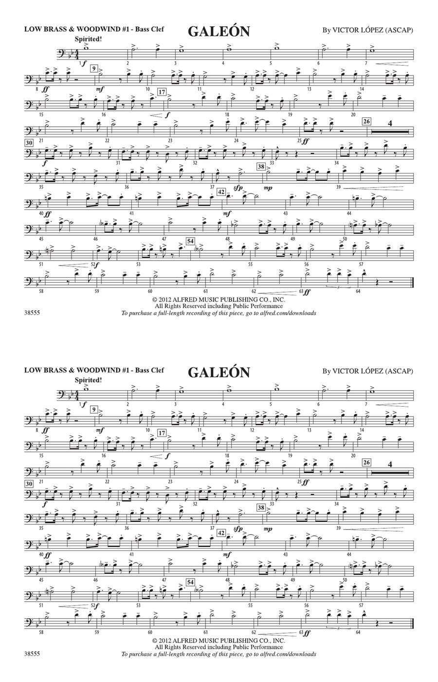 Galeón: Low Brass & Woodwinds #1 - Bass Clef