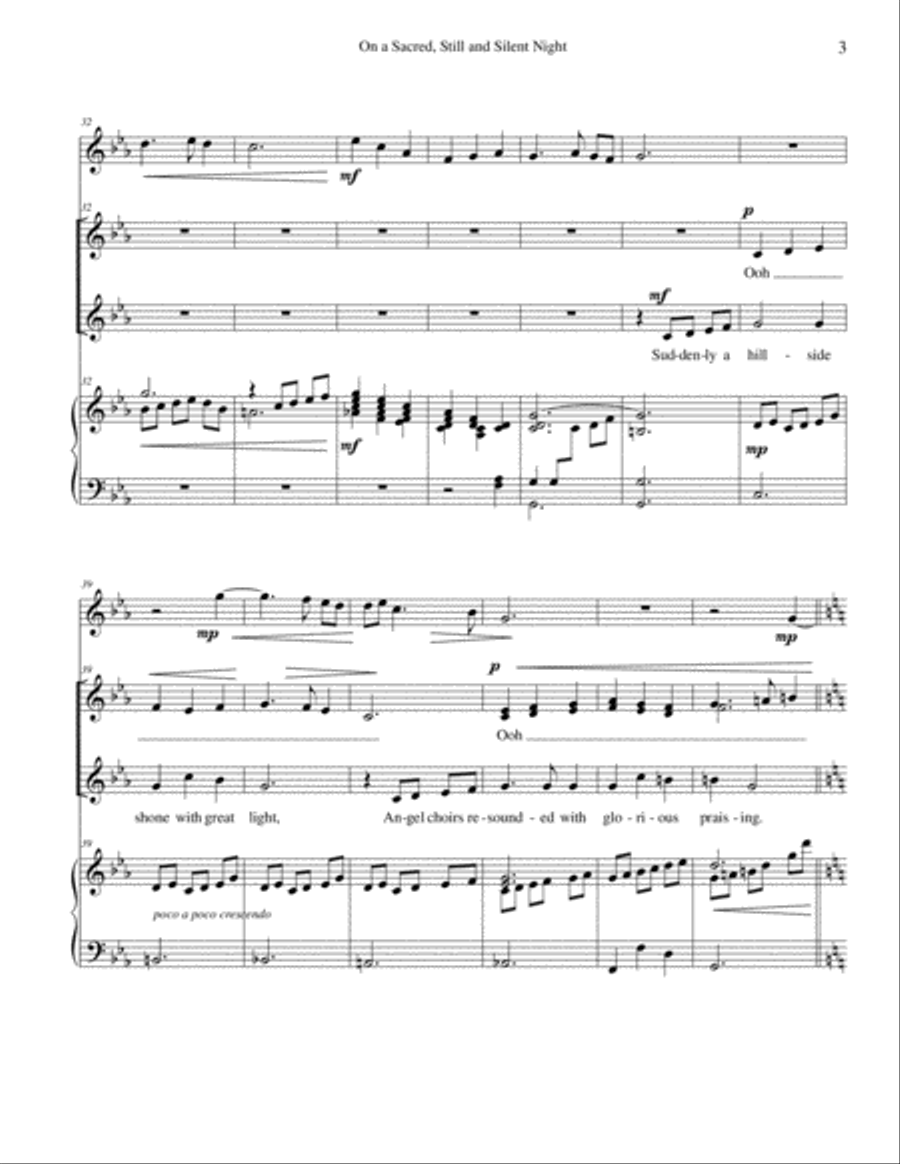 On a Sacred, Still and Silent Night SSAA scores gallery preview page 4