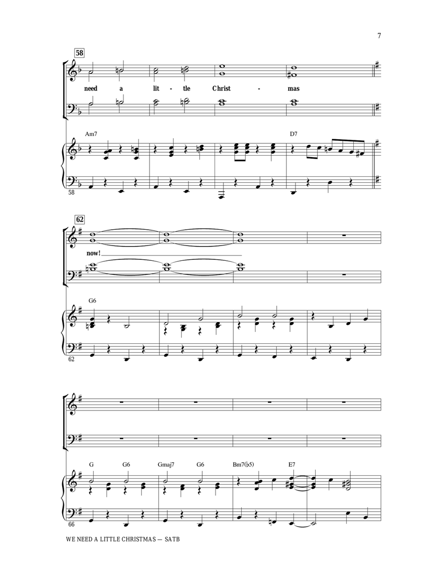 We Need A Little Christmas (from Mame) (arr. Mac Huff) 4-Part scores gallery preview page 6