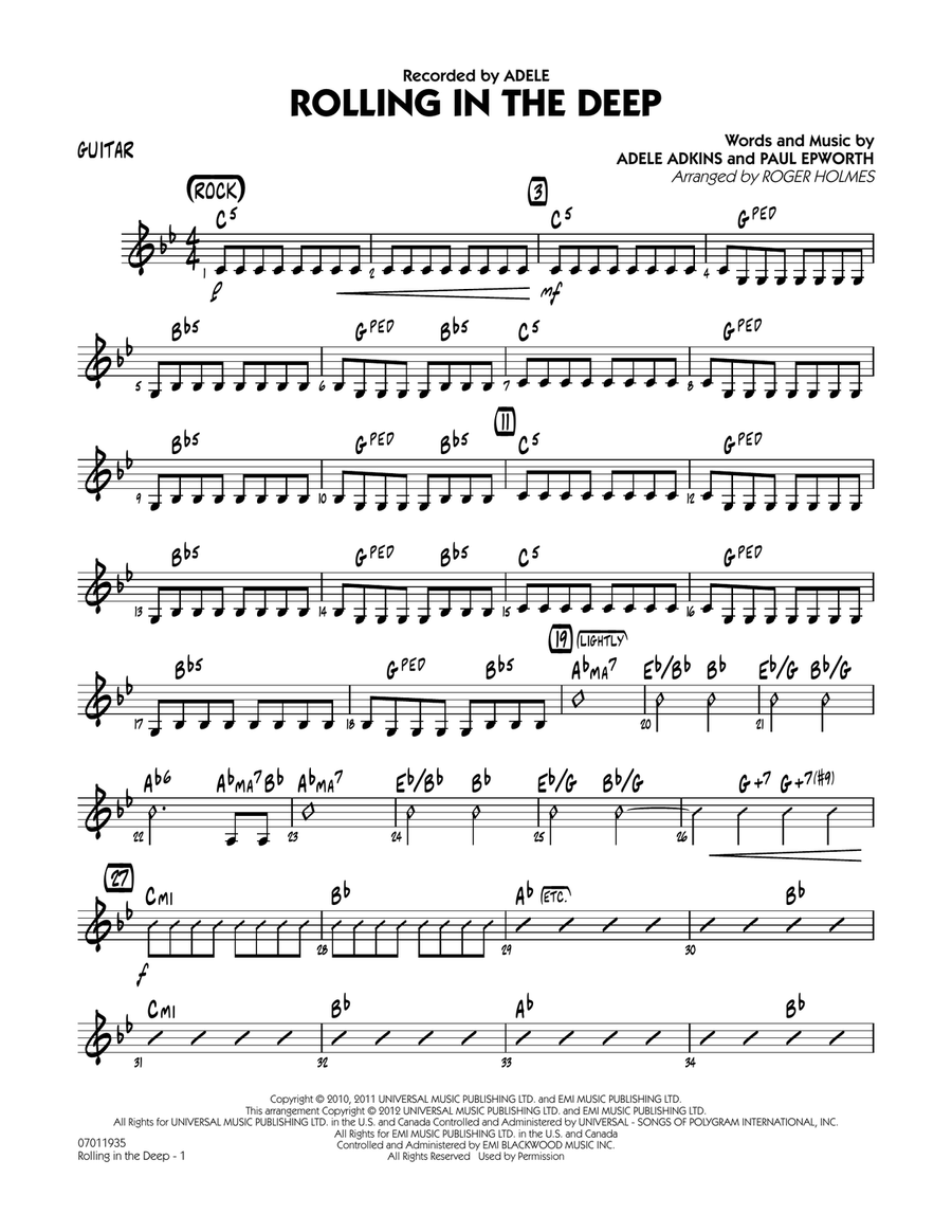 Rolling in the Deep - Guitar Jazz Ensemble scores gallery preview page 1