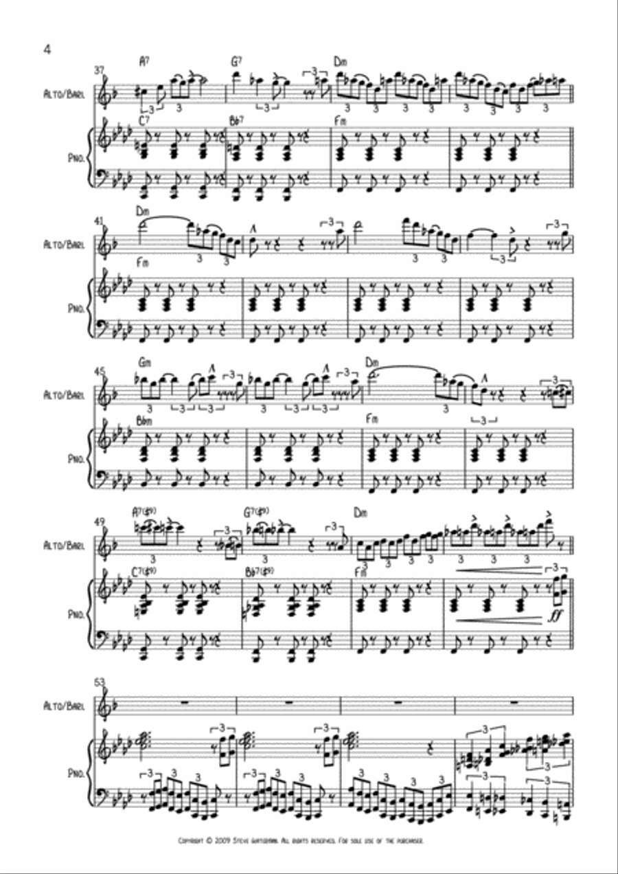 Red Vest Man for Eb Alto/Baritone Sax Woodwind Duet scores gallery preview page 4