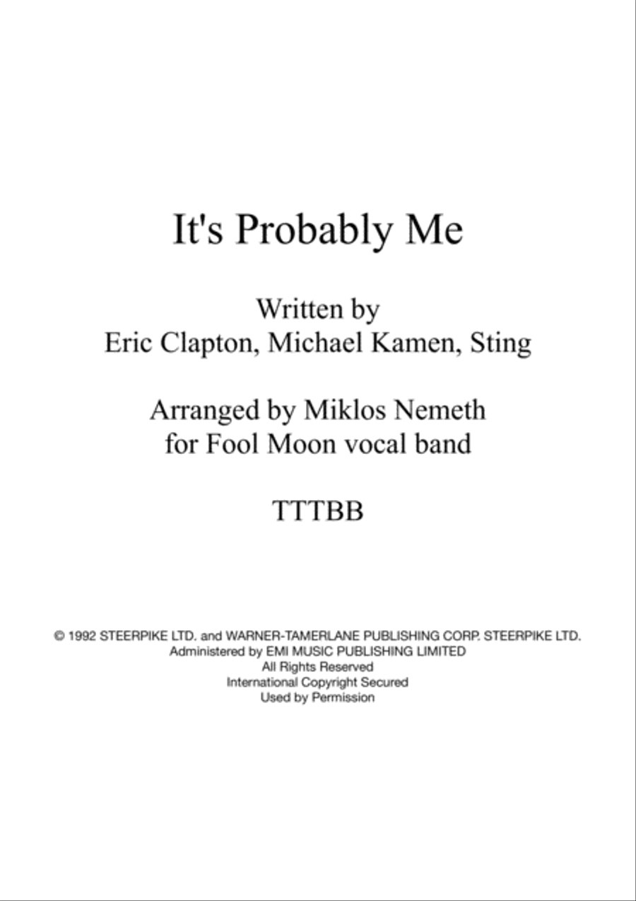 It's Probably Me TTBB scores gallery preview page 1