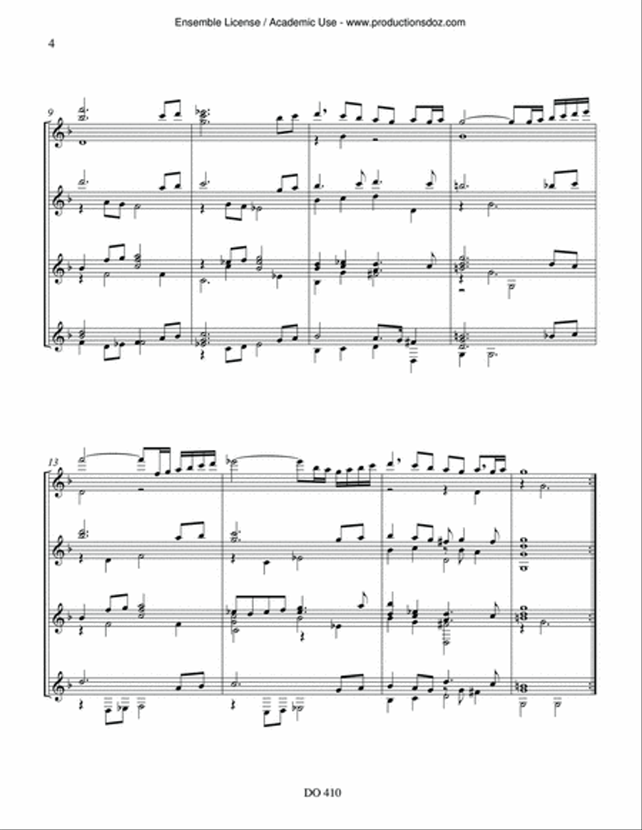 Danses pour 4 luths Danses pour 4 luths Guitar Ensemble scores gallery preview page 4