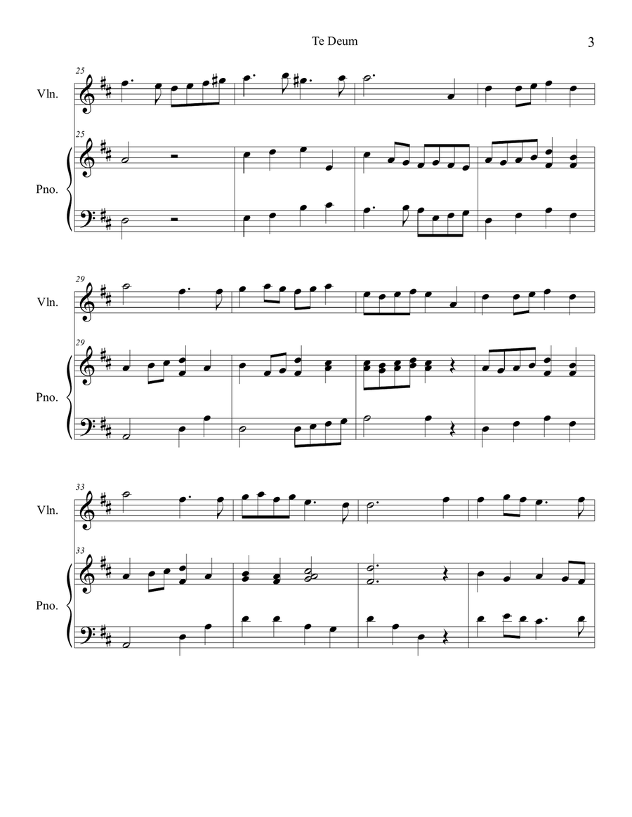 Te Deum Violin Solo scores gallery preview page 3