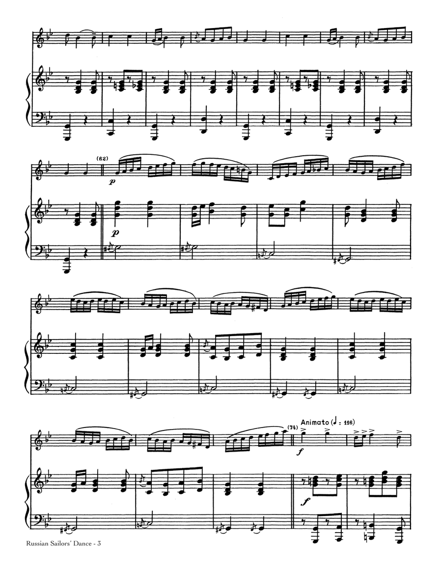 Russian Sailors' Dance Clarinet Solo scores gallery preview page 3