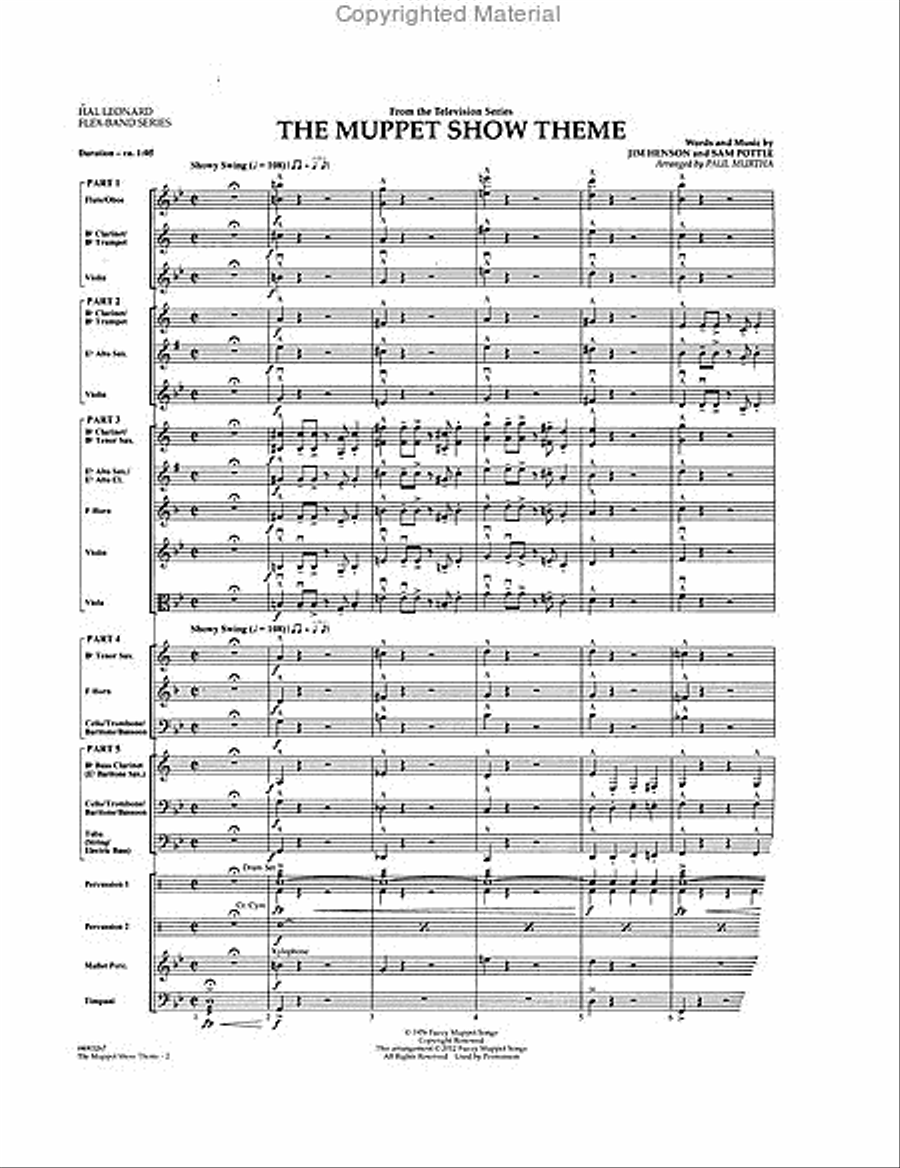 The Muppet Show Theme Concert Band scores gallery preview page 2