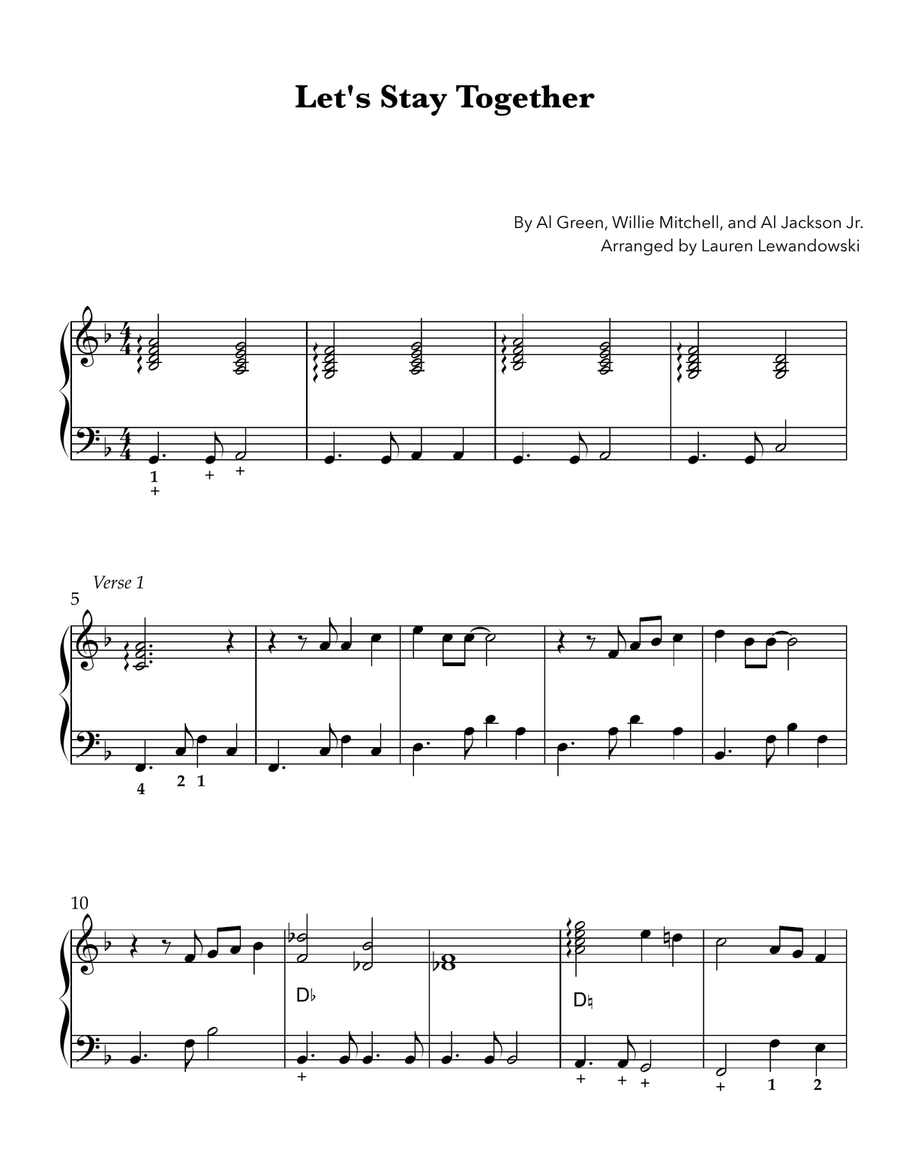 Let's Stay Together Pedal Harp scores gallery preview page 1