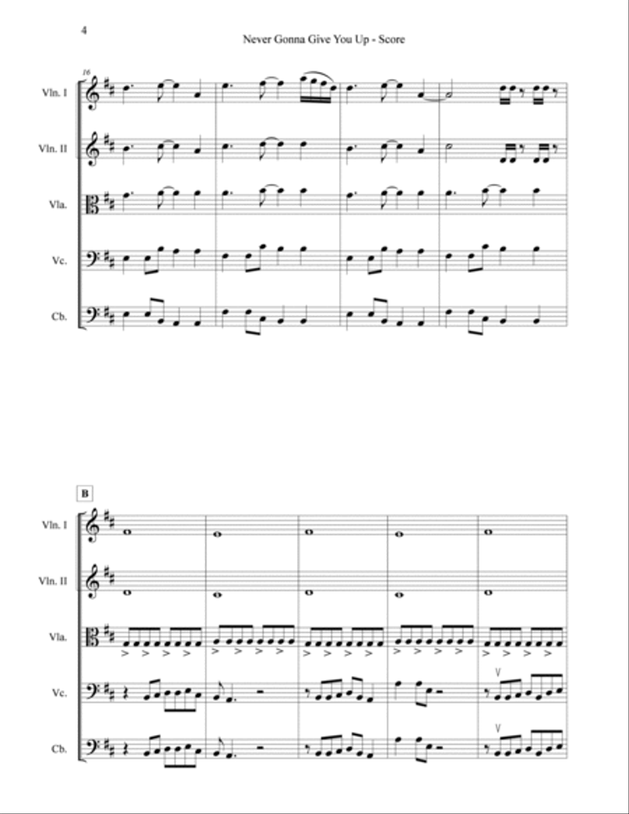 Never Gonna Give You Up String Orchestra scores gallery preview page 4