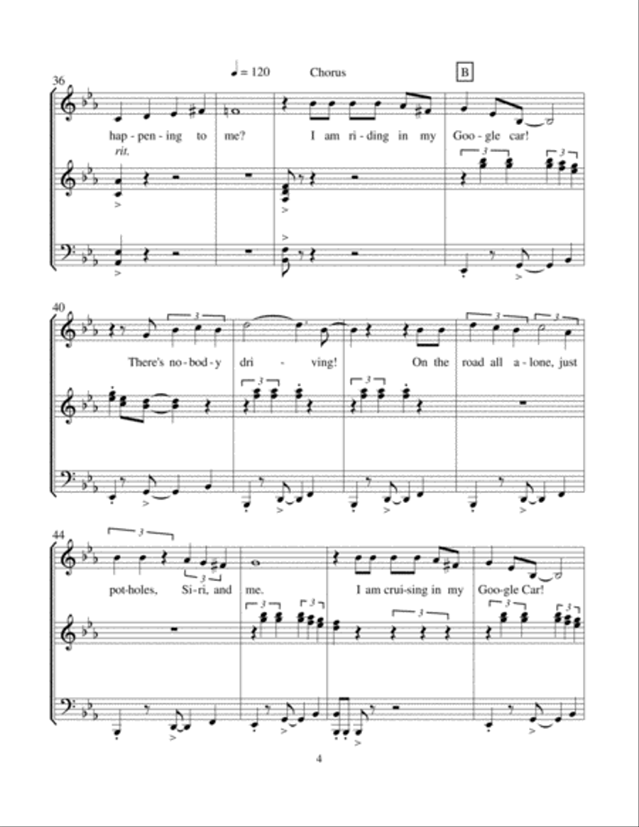 The Glorious Dream: Ballad of the Google Car Choir scores gallery preview page 4