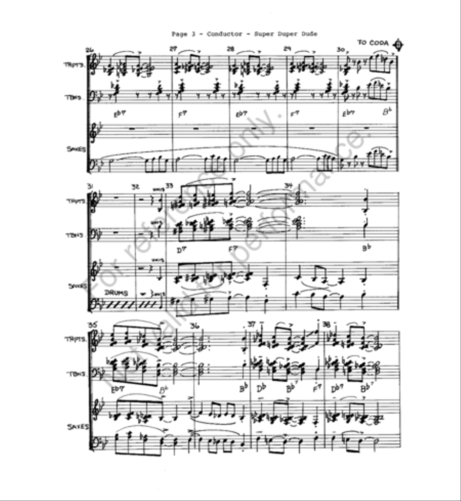 Super-Duper-Dude Super-Duper-Dude Jazz Ensemble scores gallery preview page 4