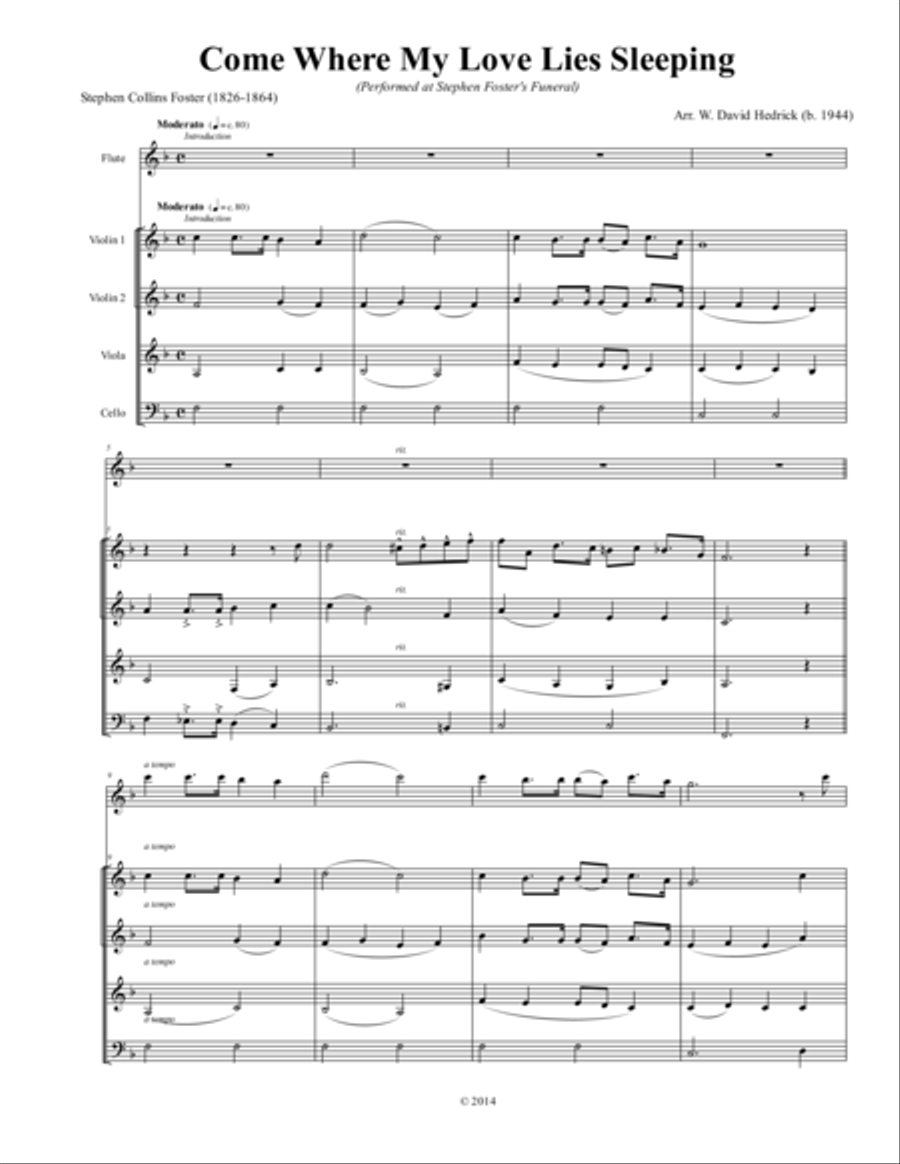 Come Where My Love Lies Dreaming Small Ensemble scores gallery preview page 1