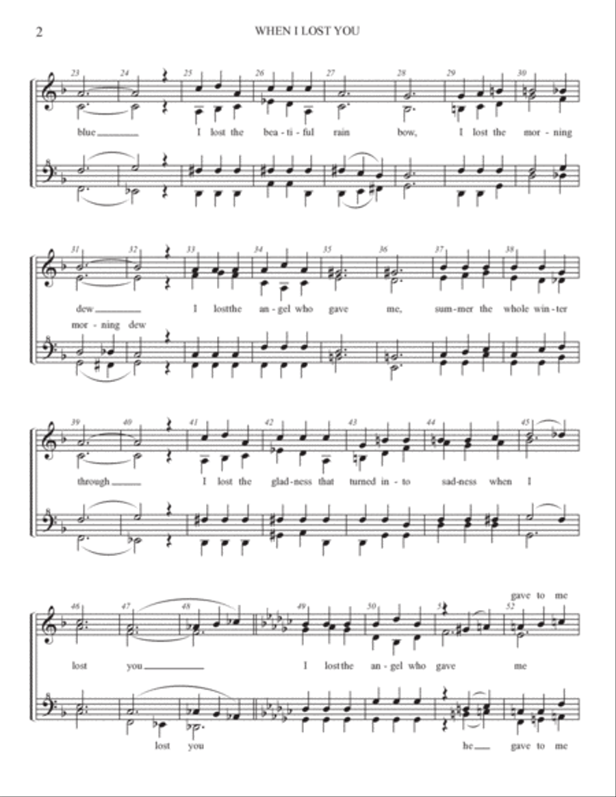 When I Lost You When I Lost You SSAA scores gallery preview page 2
