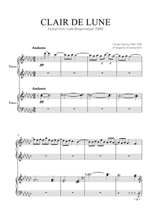 Clair de Lune - 4 hands (Gb maj)