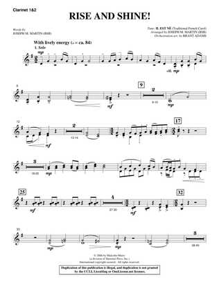 Book cover for Rise And Shine! (from Ceremony Of Candles) - Bb Clarinet 1,2