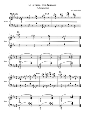 C.Saint-Saens - Le Carnaval Des Animaux, VI. Kangourous – For Piano Solo Original