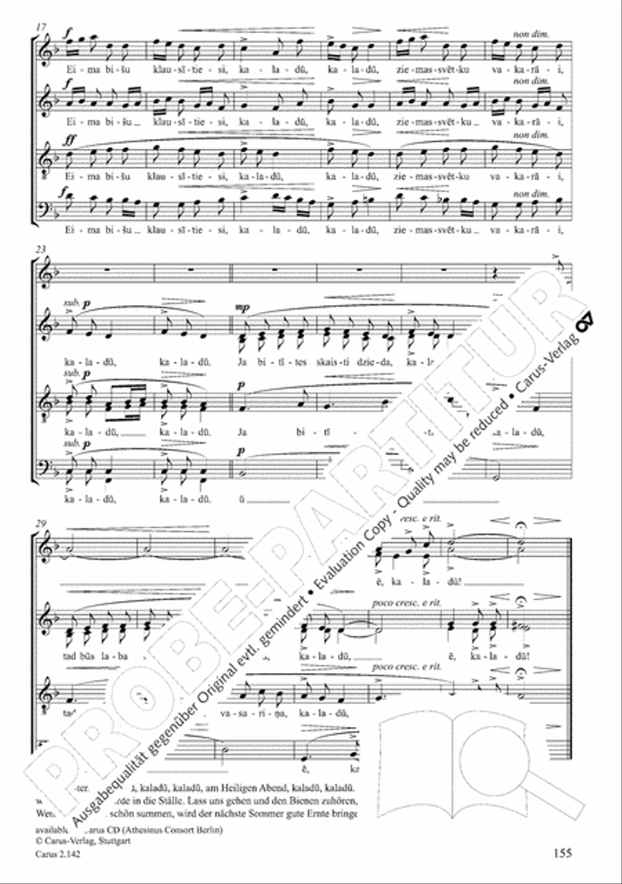 Christmas Carols of the World. Choral collection 4-Part scores gallery preview page 125