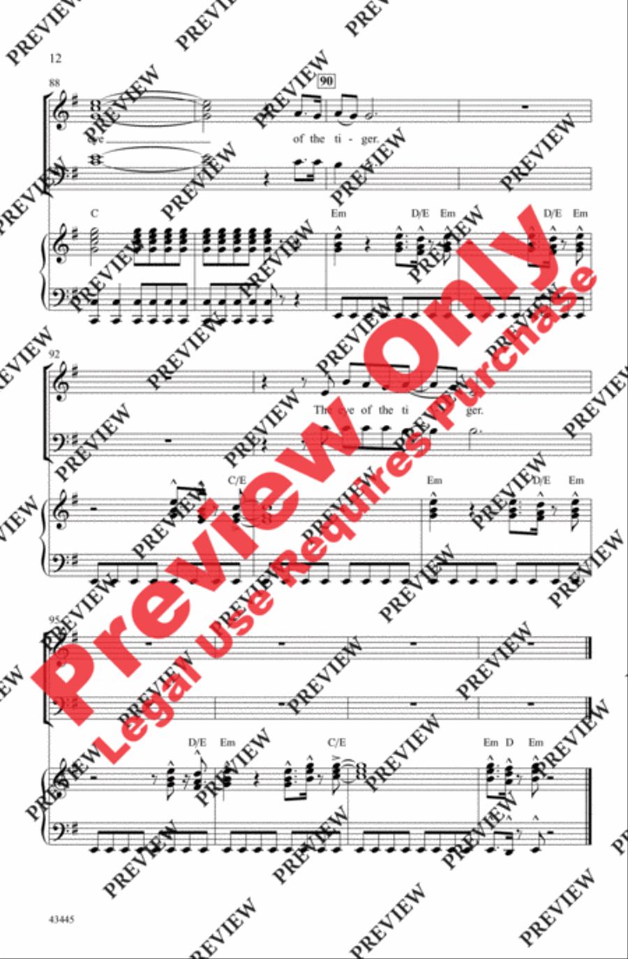 Eye of the Tiger 4-Part scores gallery preview page 12