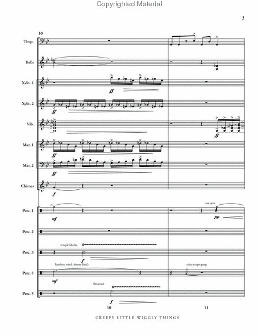 Creepy Little Wiggly Things Percussion Ensemble scores gallery preview page 4