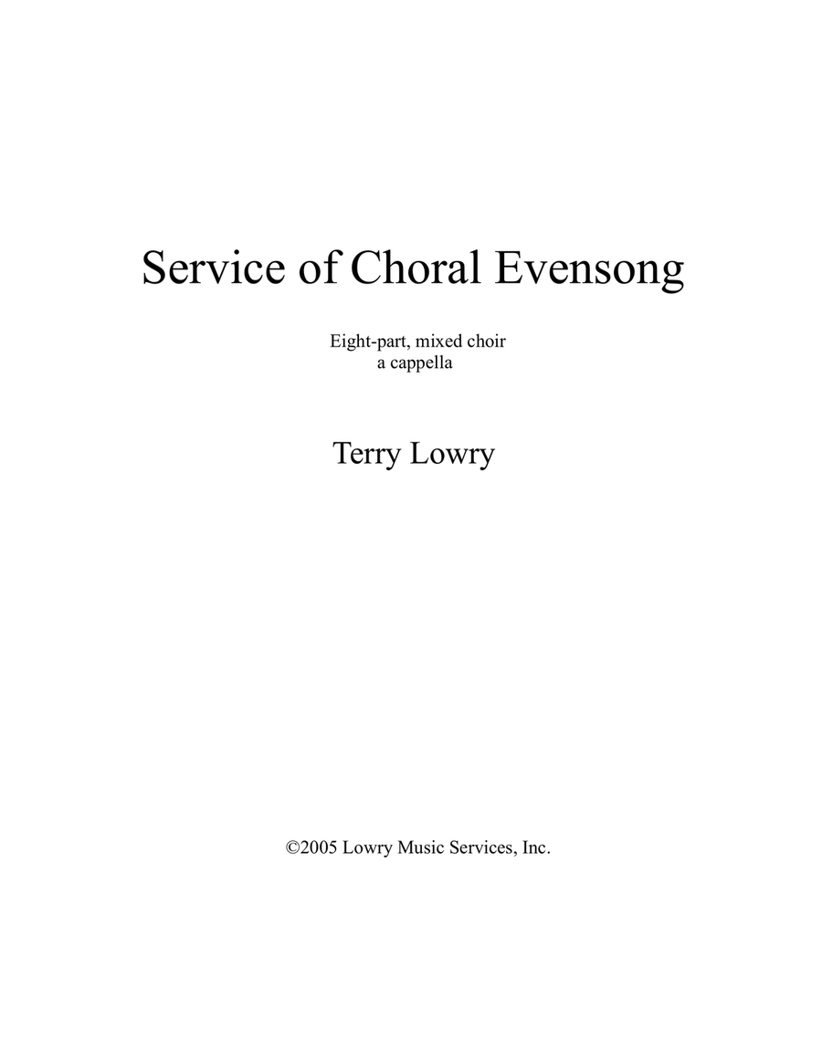 Sevice of Choral Evensong A Cappella scores gallery preview page 1