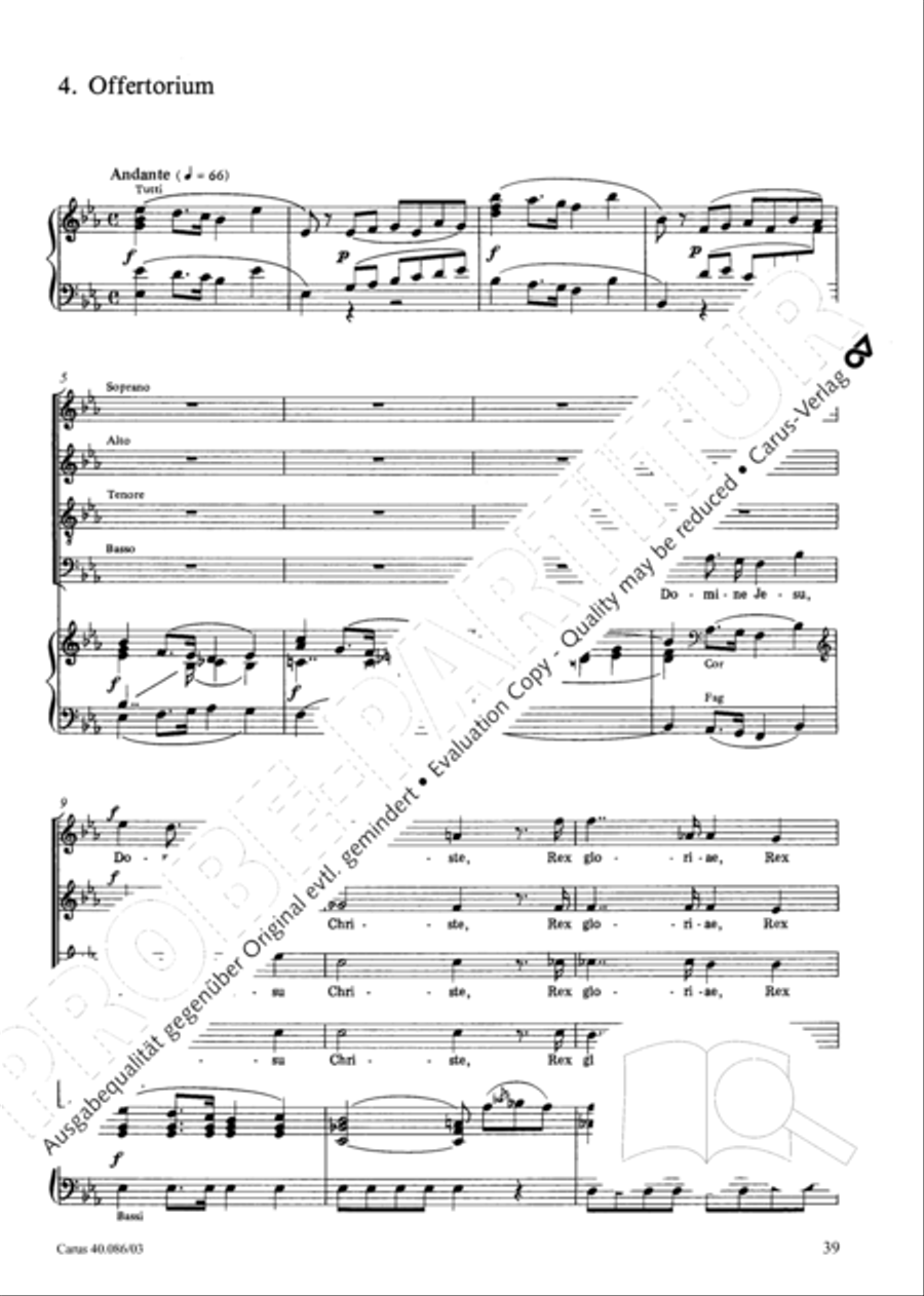 Requiem in C minor 4-Part scores gallery preview page 40