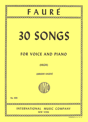Book cover for 30 Songs for Voice and Piano (High)