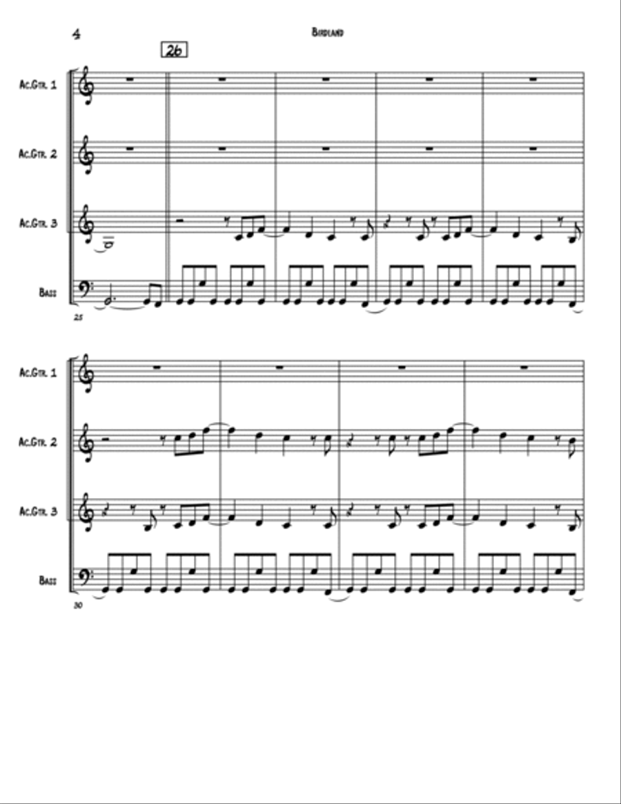 Birdland Guitar Ensemble scores gallery preview page 4