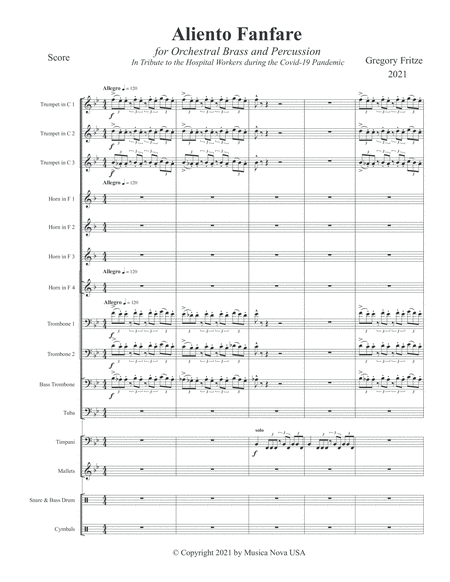 Aliento Fanfare - for Orchestral Brass and Percussion image number null